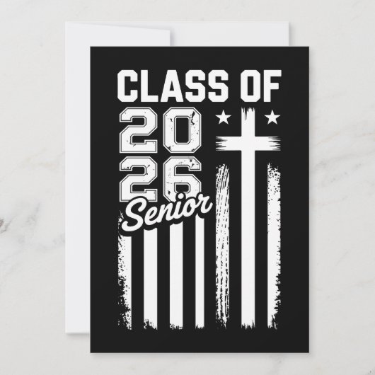 2026年上級クラス キリスト教 イエス アメリカ国旗 招待状 (正面)