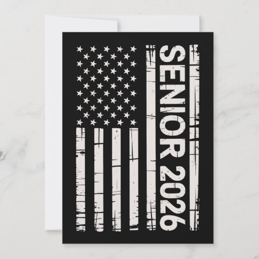 2026年上級クラス 愛国的なアメリカ 米国国旗 招待状 (正面)