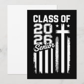 2026年上級生 キリスト教 イエス アメリカ国旗 招待状 (正面/裏面)