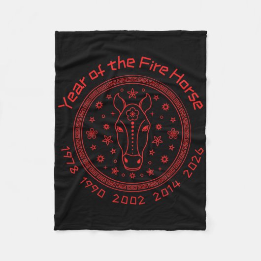 2026年丙午の旧正月 フリースブランケット (正面)