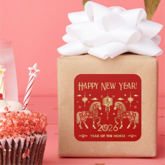 2026年中国のの新年 スクエアシール (パーティー)