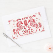 2026年中国のの新年 長方形シール (封筒)