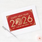 2026年中国のの新年 長方形シール (封筒)