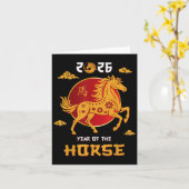 2026年中国のの新年Tシャツ_2. カード (黄色い花)