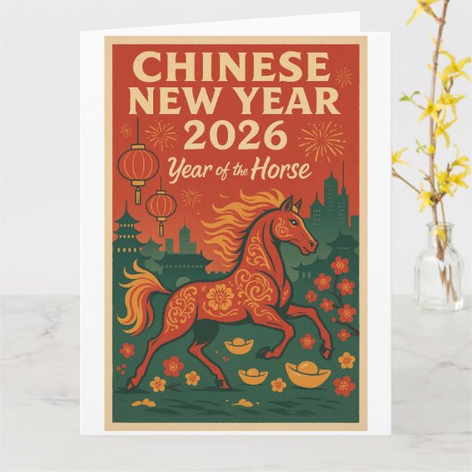 2026年中国新年 カード (黄色い花)