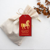 2026年中華まんじゅう 馬の年 赤金 ギフトタグ