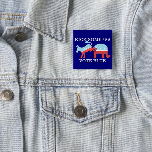 2026年中間選挙民主党が尻を蹴る 缶バッジ (インサイチュ)