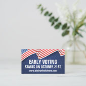 2026年中間選挙 早期投票 アメリカ国旗 名刺 (スタンド正面)