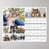 2026年元家族の写真カレパーソナライズされたンダー ポスター (正面)