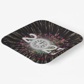 2026年元旦の月と時計 ペーパープレート (傾斜あり)