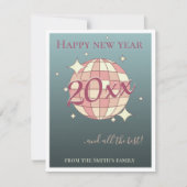 2026年元旦ブルーのレトロな挨拶 シーズンカード (正面)