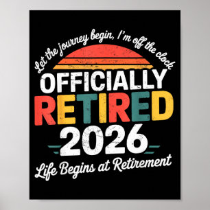 2026年公式退職 お祝いTシャツ 2026年 退職記念 女性 ポスター