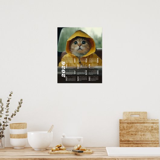 2026年写真付きカレンダー 全年表示 モダン ポスター (キッチン)