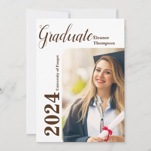 2026年写真卒業モダン招待状のクラス 招待状 (正面)