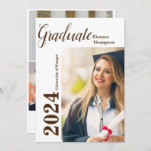 2026年写真卒業モダン招待状のクラス 招待状 (正面/裏面)