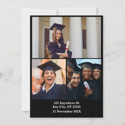 2026年写真卒業モダン招待状のクラス 招待状 (裏面)