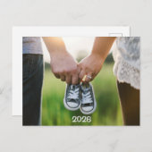 2026年写真妊娠のお知らせ ポストカード (正面/裏面)