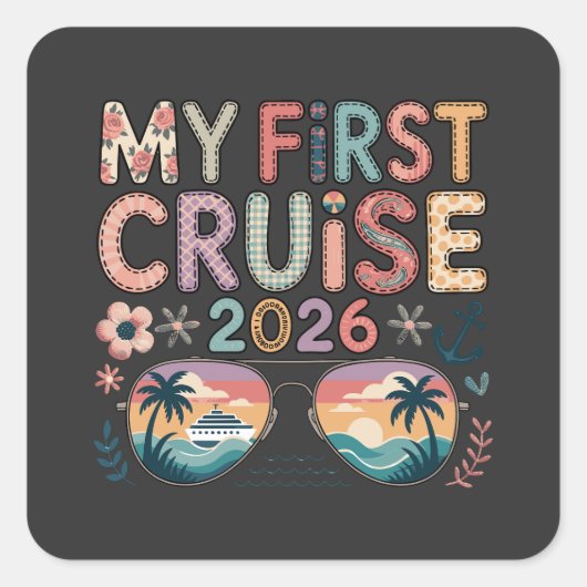 2026年初めてのクルーズ旅行ギフト スクエアシール (正面)