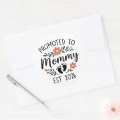 2026年初めての妊娠でママになる!ユーモア溢れる妊婦さん ラウンドシール (封筒)
