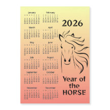 2026年午年カレンダー マグネットカード