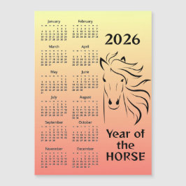 2026年午年カレンダー マグネットカード