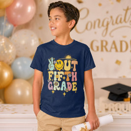 2026年卒クラス5 ピースアウト カラフルな子供たちの卒業 Tシャツ