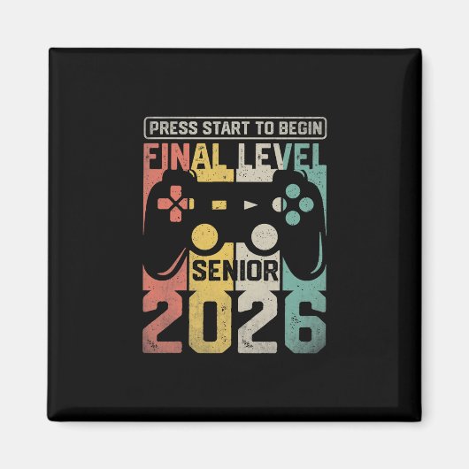 2026年卒ゲーマー大人シニア 2026デザイン 楽しい マグネット (正面)