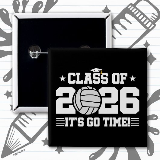 2026年卒バレーボール卒業おめでとう 缶バッジ