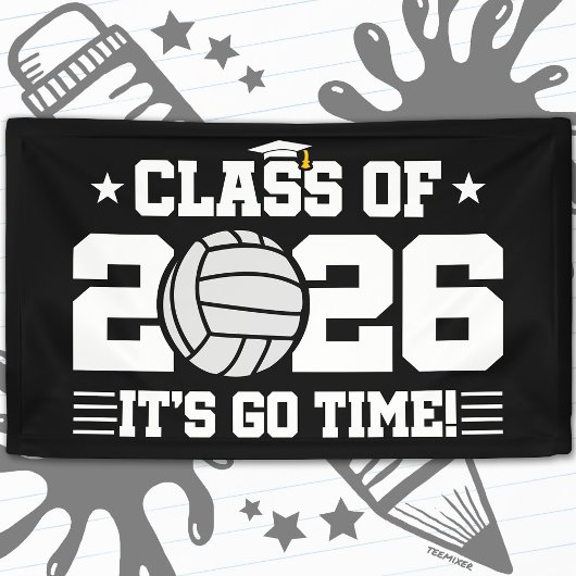 2026年卒バレーボール卒業おめでとう It's Go Time 横断幕