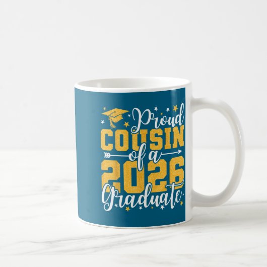 2026年卒業おめでとういとこ シニアデザイン コーヒーマグカップ (右)