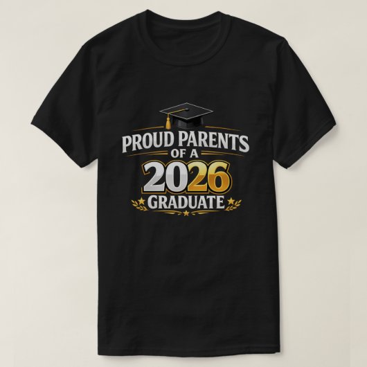 2026年卒業おめでとうパパママ Tシャツ (デザイン正面)