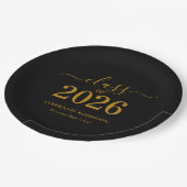 2026年卒業おめでとう ゴールドスクリプト 卒業式 ペーパープレート (アングル)
