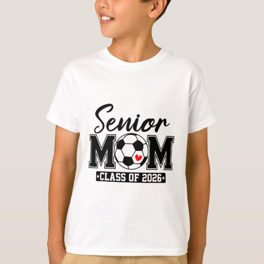 2026年卒業おめでとう サッカー母 クラスOF 2026 高校生の母 Tシャツ (正面)