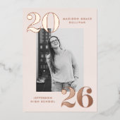 2026年卒業おめでとう フォト卒業式 箔招待状 (正面)
