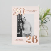 2026年卒業おめでとう フォト卒業式 箔招待状 (立ち正面)