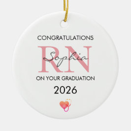 2026年卒業おめでとう 個人名入り RN卒業記念 セラミックオーナメント