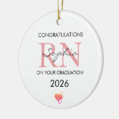 2026年卒業おめでとう 個人名入り RN卒業記念 セラミックオーナメント (左)