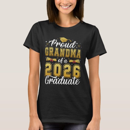 2026年卒業おめでとう 優しいおばあちゃん Tシャツ (正面)