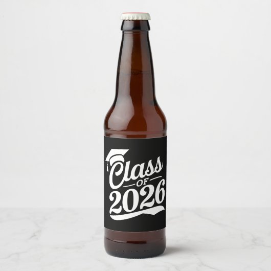 2026年卒業おめでとう 卒業式 卒業者 ビールラベル (正面)