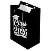 2026年卒業おめでとう 卒業式 卒業者 ミディアムペーパーバッグ (正面アングル)