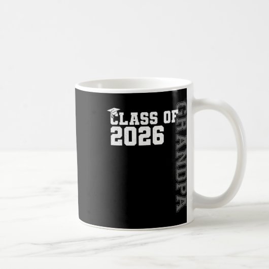 2026年卒業おめでとう 孫の自慢の祖父 卒業お祝い コーヒーマグカップ (右)