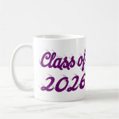2026年卒業おめでとう 紫色のカリグラフィー コーヒーマグカップ (左)