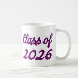 2026年卒業おめでとう 紫色のカリグラフィー コーヒーマグカップ