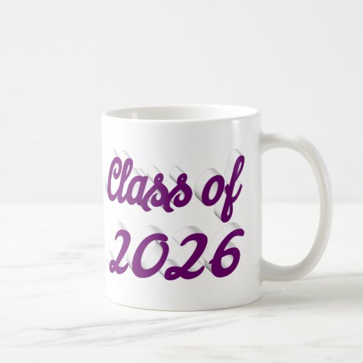 2026年卒業おめでとう 紫色のカリグラフィー コーヒーマグカップ (右)