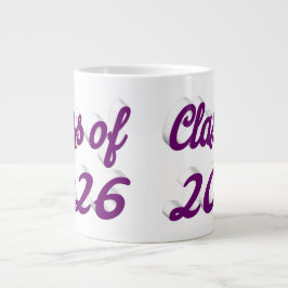 2026年卒業おめでとう 紫色の手書き風スクリプト ジャンボコーヒーマグカップ