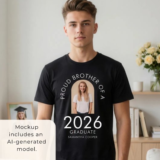 2026年卒業お兄ちゃんおめでとうフォトアーチ Tシャツ