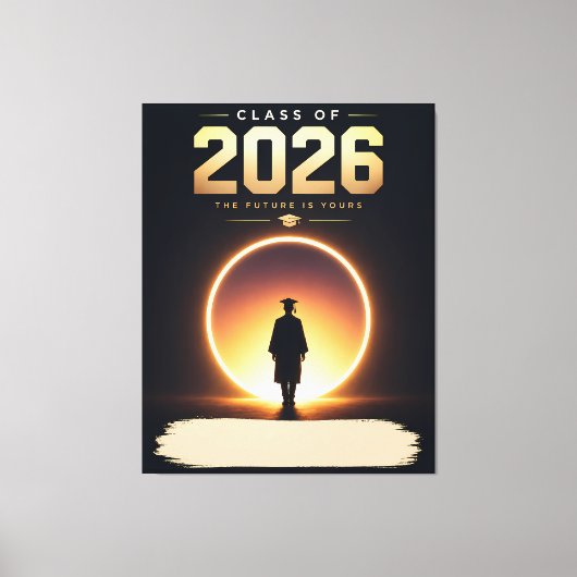 2026年卒業お名前カスタムデザイン キャンバスプリント (正面)