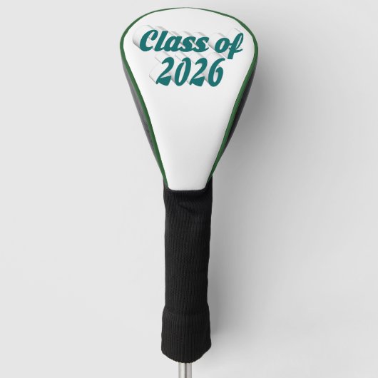 2026年卒業お祝いグリーンテキスト ゴルフヘッドカバー (正面)