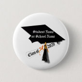 2026年卒業のキャップとディプロマクラス 缶バッジ (正面)