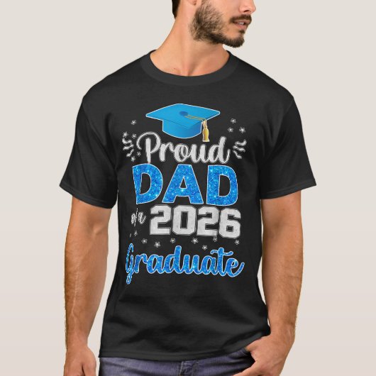 2026年卒業の自慢の息子のパパ Tシャツ (正面)